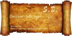 Seiler Dénes névjegykártya